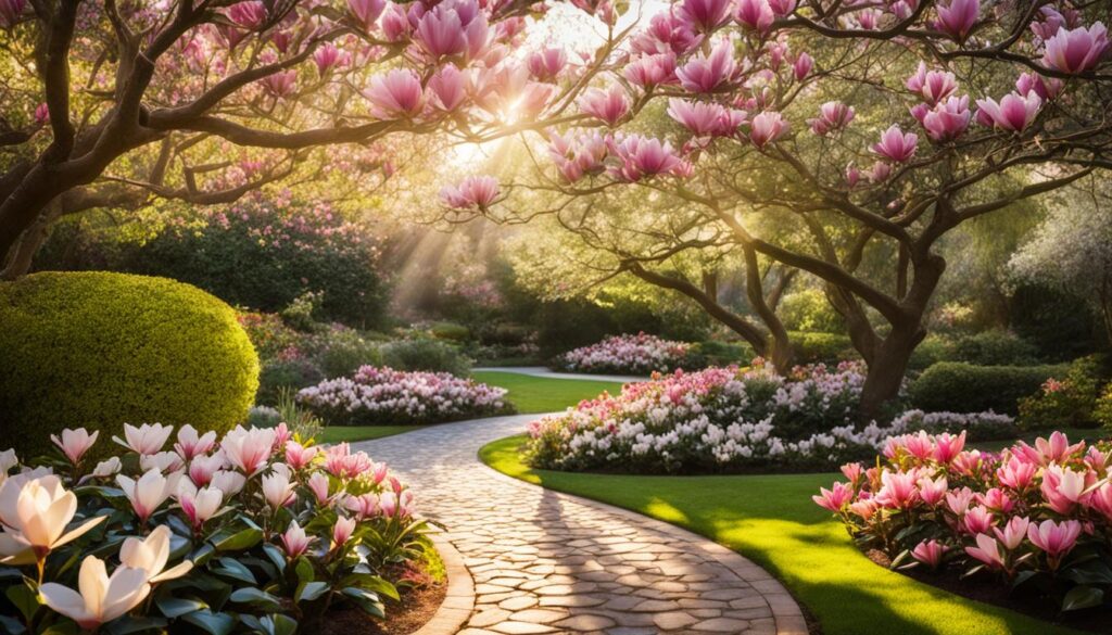 magnolie w ogrodzie