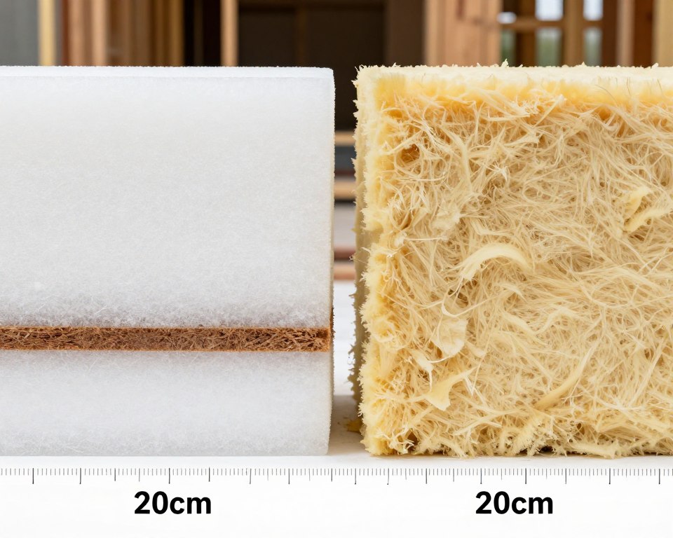 Por&oacute;wnanie 20 cm pianki PUR z wełną mineralną