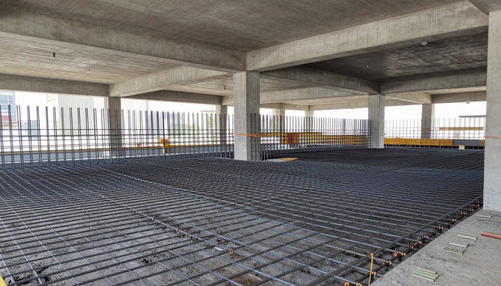 Prawidłowo wykonane zbrojenie stropu przed betonowaniem Prawidłowo wykonane zbrojenie stropu przed betonowaniem