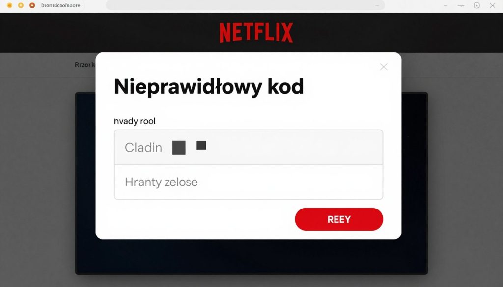 Ekran aktywacji kodu z komunikatem błędu Ekran aktywacji kodu z komunikatem błędu