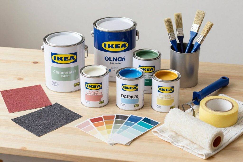Farby i narzędzia do malowania mebli IKEA - pędzle, wałki, farby