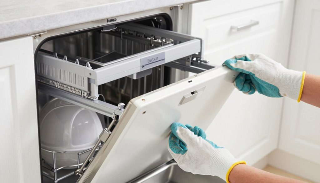 Jak zamontować front do zmywarki Beko