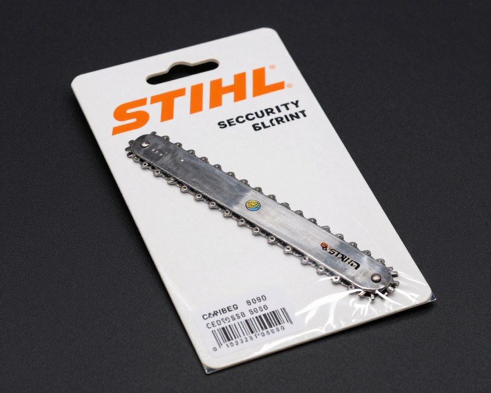 Opakowanie oryginalnego łańcucha Stihl z zabezpieczeniami Opakowanie oryginalnego łańcucha Stihl z zabezpieczeniami