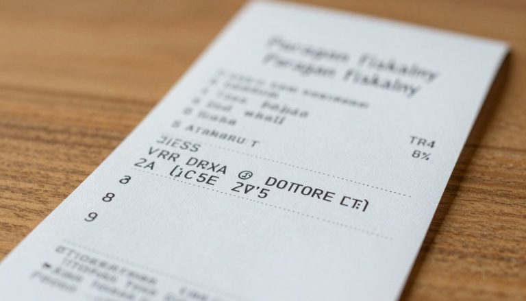 Paragon fiskalny z widocznym kodem aktywacyjnym
