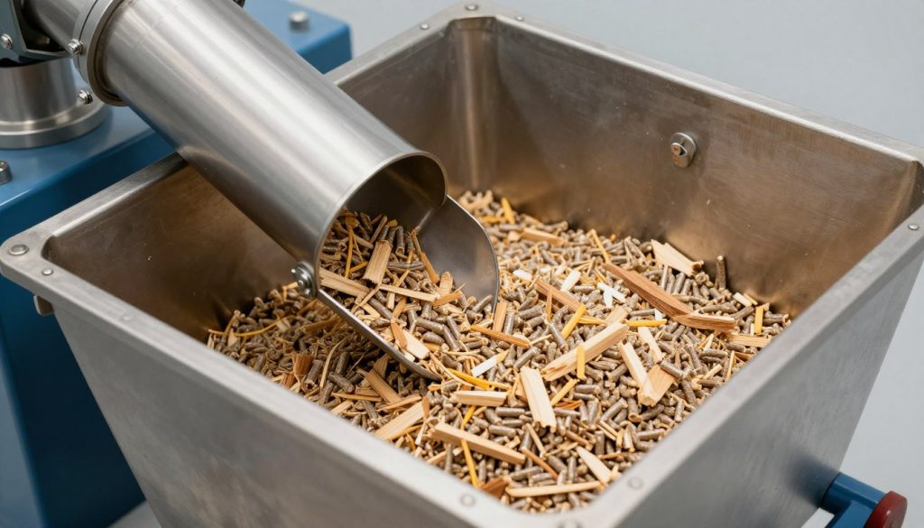 Piec na pellet z systemem podawczym do zrębków Piec na pellet z systemem podawczym do zrębków