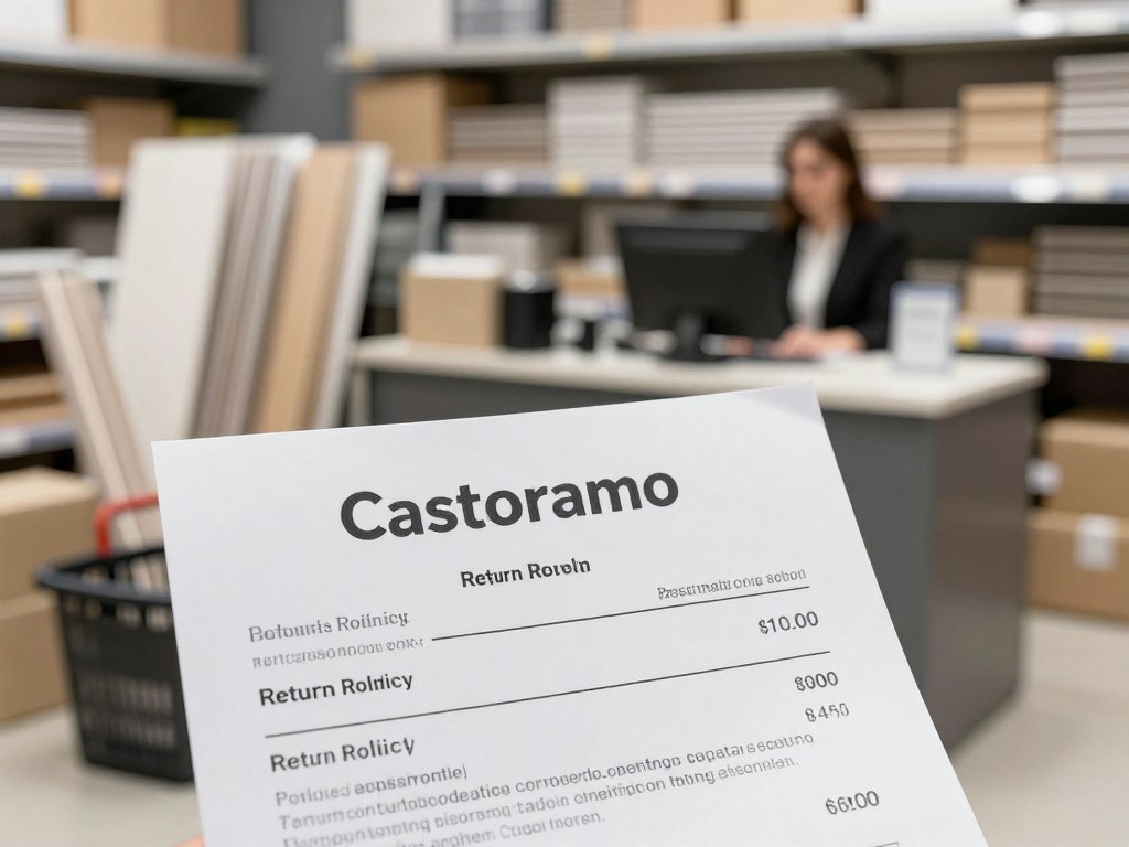 Polityka zwrot&oacute;w w Castoramie - przykładowy dokument paragon z materiałami budowlanymi