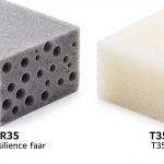 Porównanie struktury pianki HR35 i T35 pod mikroskopem