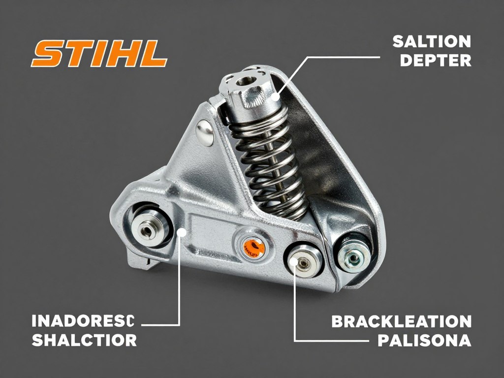 System bezpieczeństwa hamulca łańcucha w oryginalnej pilarce Stihl System bezpieczeństwa hamulca łańcucha w oryginalnej pilarce Stihl