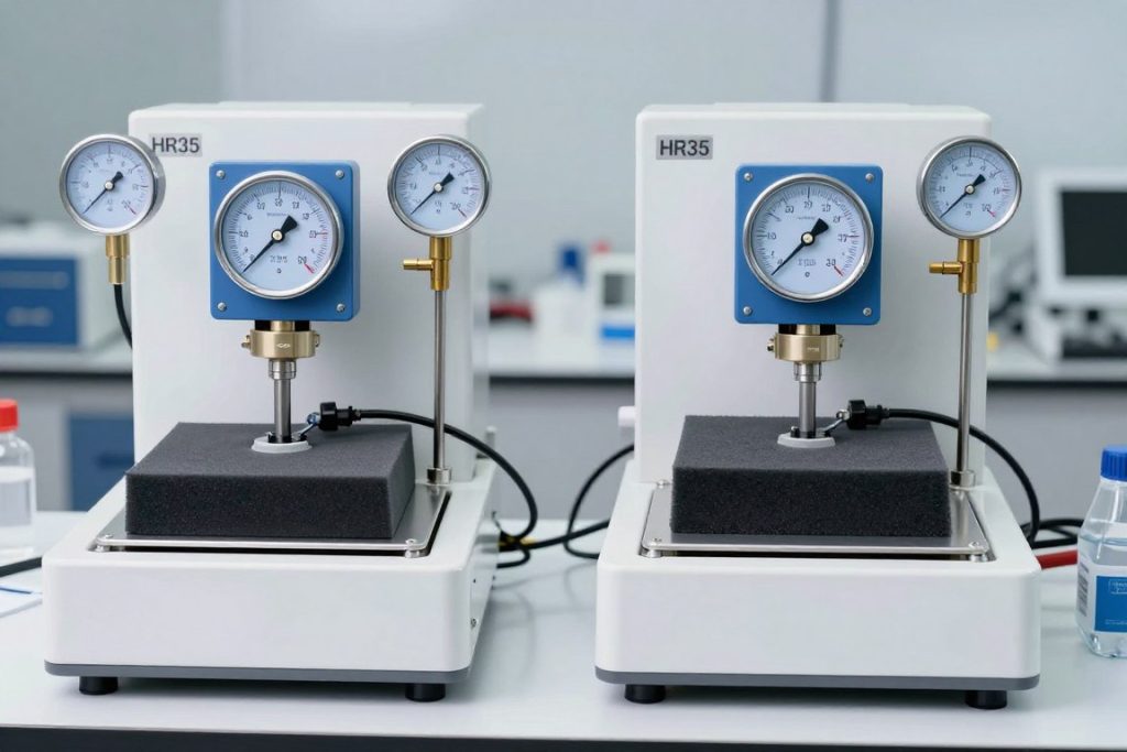 Test por&oacute;wnawczy twardości pianki HR35 i T35