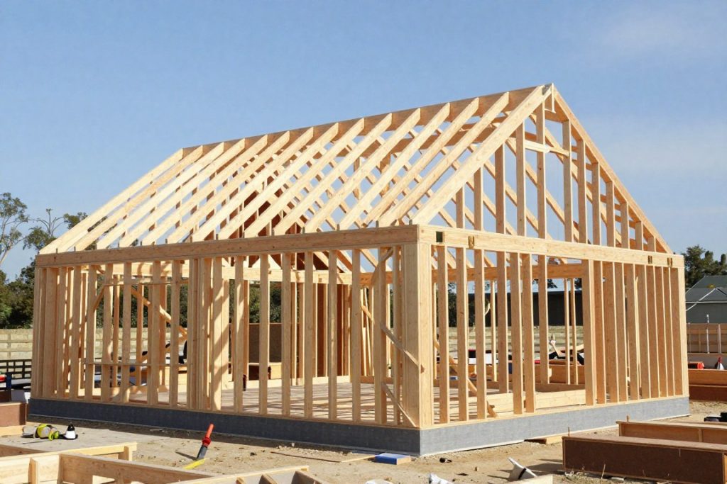 Więźba dachowa z drewna - konstrukcja dla dachu 300m2