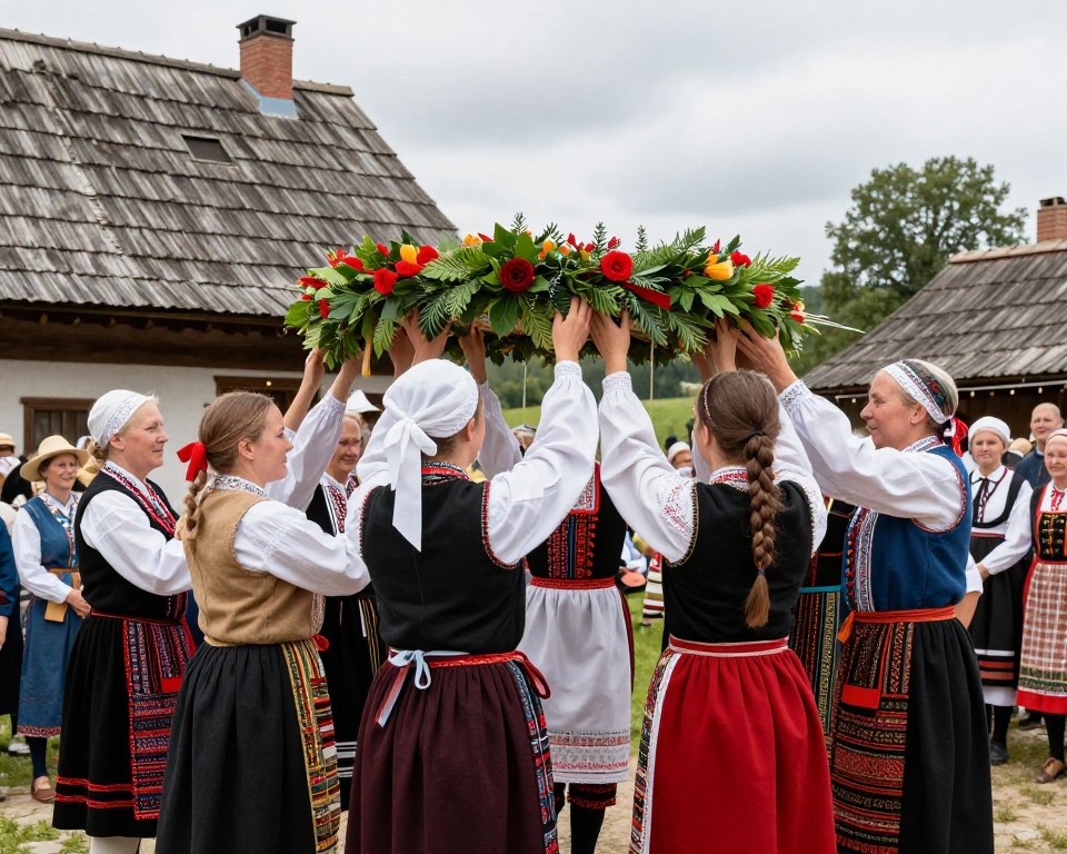 ceremonia wiechowa w tradycyjnym stylu regionalnym