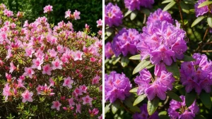 Porównanie azalii i rododendromu – kwitnące krzewy obok siebie w ogrodzie