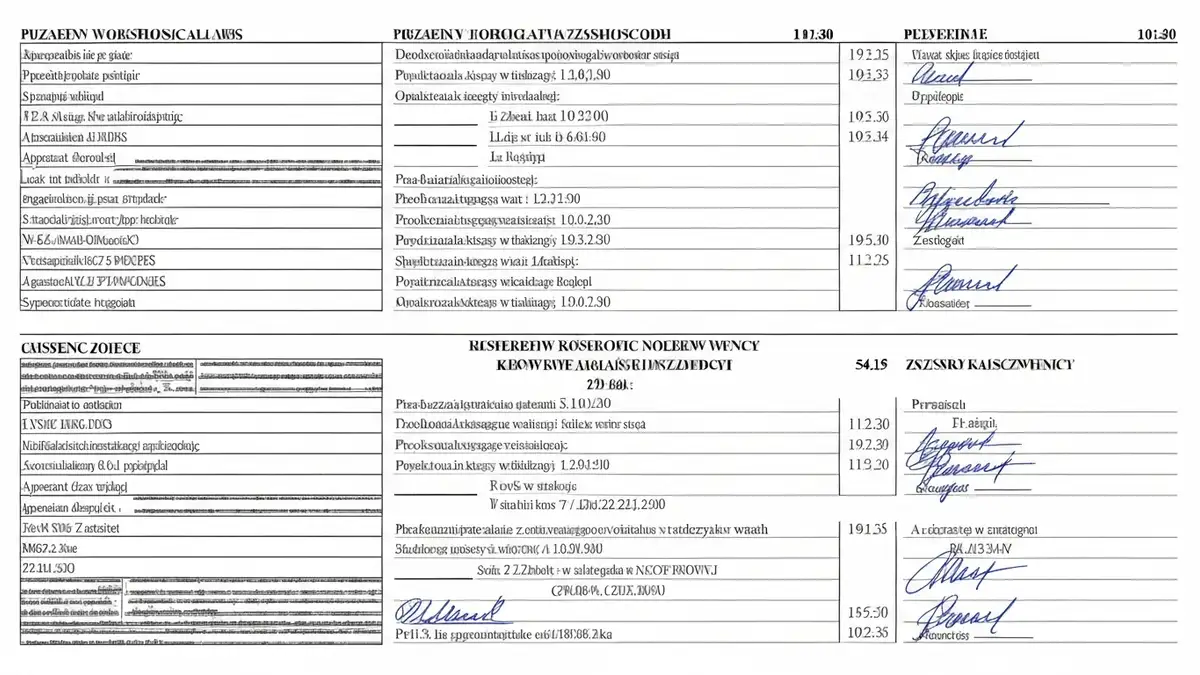 Przykład karty dziennika budowy z wpisami obowiązkowych elementów