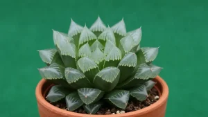 Haworsja truncata – sukulenta z charakterystycznymi liśćmi ułożonymi w różetę