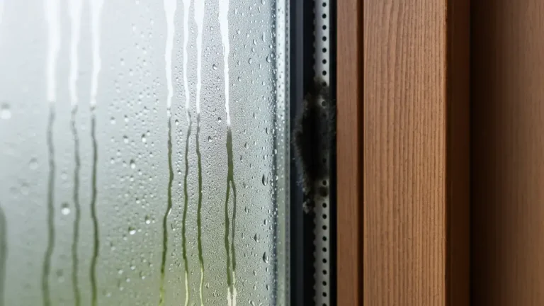 Mostki termiczne na oknie z kondensacją i czarną pleśnią w kącie ramy