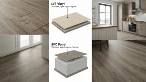 Porównanie paneli winylowych LVT i SPC – struktura, grubość i budowa